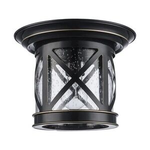 Portfolio Outdoor Flush mount Porch Light #253346 Rubbed‎ Oil Bronze Finish